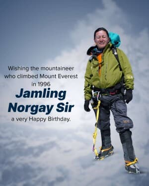 Jamling Tenzing Norgay birthday flyer