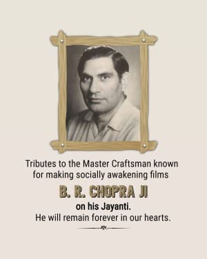 B. R. Chopra Jayanti poster