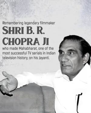 B. R. Chopra Jayanti event poster