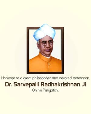 Dr. Sarvepalli Radhakrishnan Punyatithi event poster