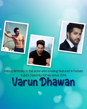 Varun Dhawan Birthday image