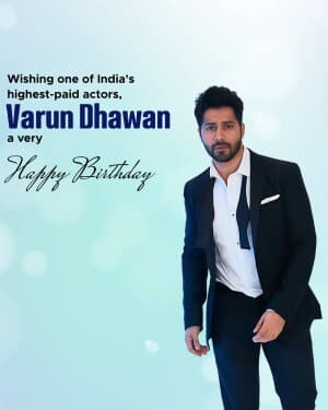 Varun Dhawan Birthday flyer