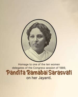 Pandita Ramabai Jayanti banner