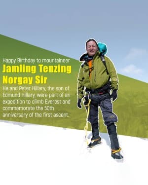 Jamling Tenzing Norgay birthday banner
