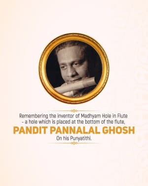 Pannalal Ghosh Punyatithi event poster