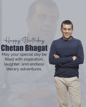 Chetan Bhagat Birthday poster