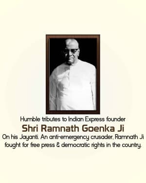 Ramnath Goenka jayanti event poster