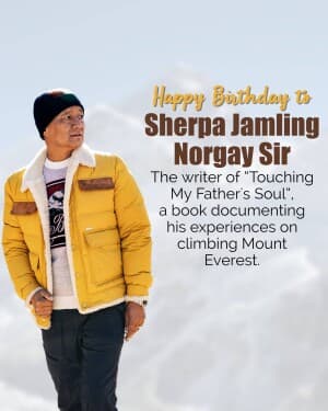 Jamling Tenzing Norgay birthday poster