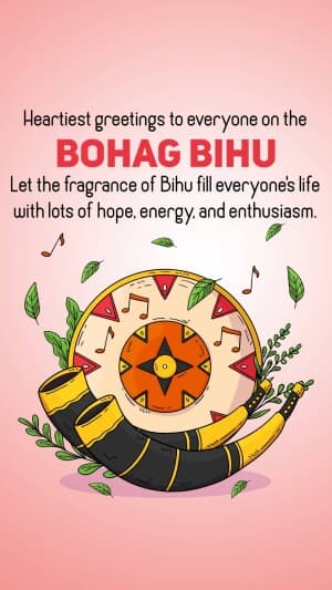 Happy bohag Bihu Story illustration