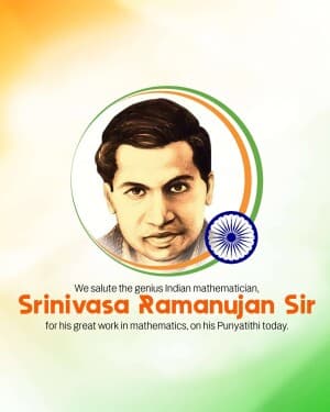 Srinivasa Ramanujan Punyatithi poster