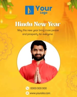 Hindu New Year Wishes creative template