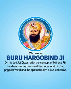 Guru Hargobind Punyatithi flyer