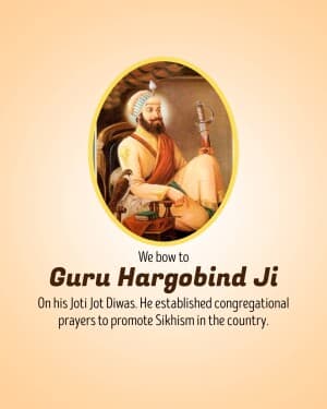 Guru Hargobind Punyatithi event poster