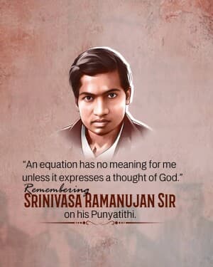 Srinivasa Ramanujan Punyatithi event poster