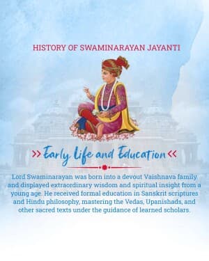 History of Swaminarayan Jayanti event advertisement