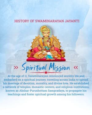 History of Swaminarayan Jayanti poster Maker