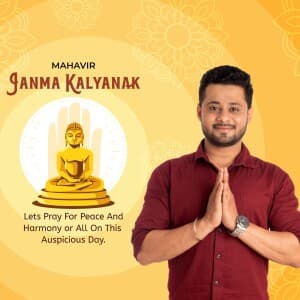 Mahavir Janma Kalyanak Wishes ad template