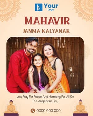 Mahavir Janma Kalyanak Wishes marketing poster