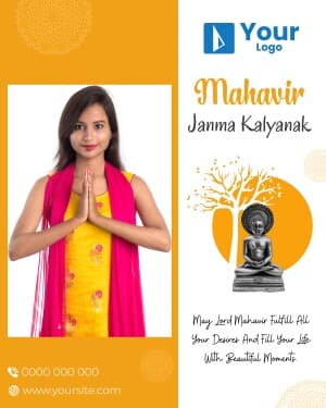 Mahavir Janma Kalyanak Wishes Social Media poster