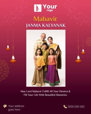 Mahavir Janma Kalyanak Wishes marketing flyer