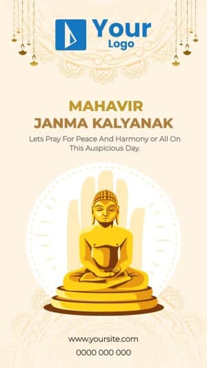 Mahavir Janma Kalyanak Wishes Social Media template