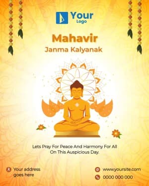 Mahavir Janma Kalyanak Wishes banner