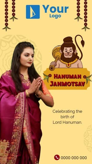 Hanuman Janmotsav Wishes Instagram Post template