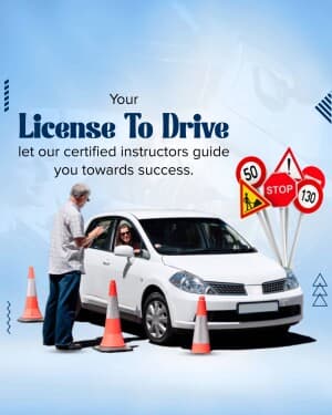 Driving school business flyer