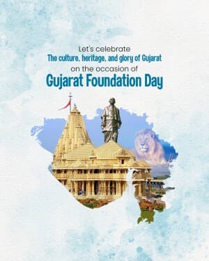 Gujarat Foundation  Day poster Maker