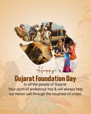 Gujarat Foundation  Day illustration
