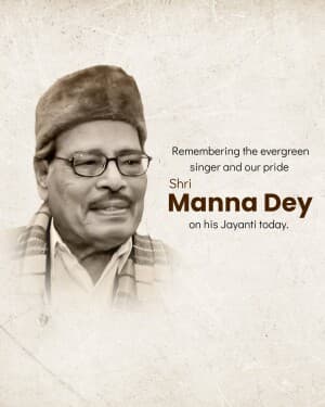 Manna Dey Jayanti event poster