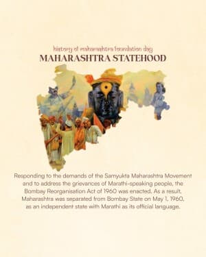 History - Maharashtra Foundation Day poster