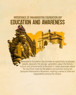 Importance of Maharashtra Foundation Day event poster