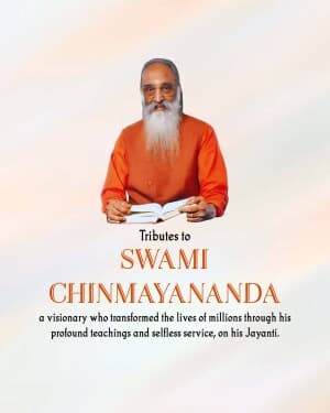 Swami Chinmayananda Saraswati Jayanti video