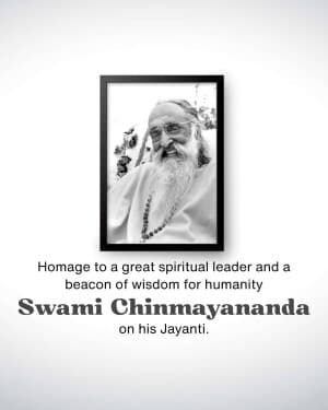 Swami Chinmayananda Saraswati Jayanti graphic