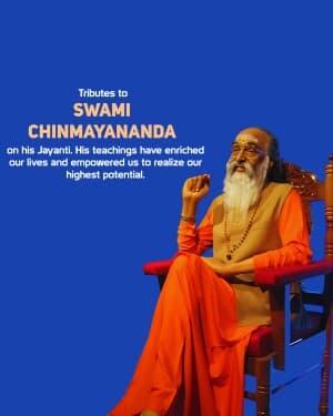 Swami Chinmayananda Saraswati Jayanti image