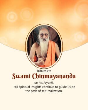 Swami Chinmayananda Saraswati Jayanti flyer