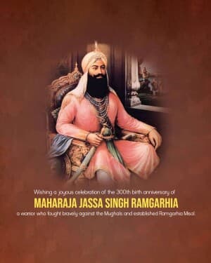 Maharaja Jassa Singh Ramgarhia Birth Anniversary event poster