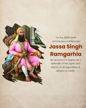 Maharaja Jassa Singh Ramgarhia Birth Anniversary post