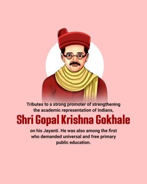 Gopal Krishna Gokhale Jayanti illustration