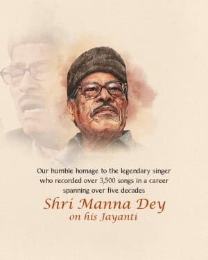 Manna Dey Jayanti post