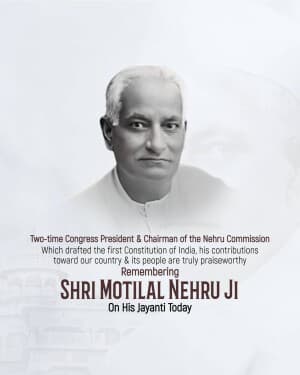 Motilal Nehru Jayanti event poster
