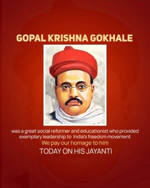 Gopal Krishna Gokhale Jayanti poster