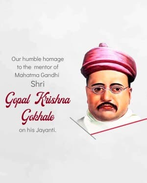 Gopal Krishna Gokhale Jayanti flyer