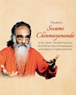 Swami Chinmayananda Saraswati Jayanti post