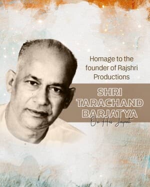 Tarachand Barjatya Jayanti flyer