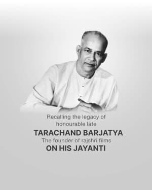 Tarachand Barjatya Jayanti banner