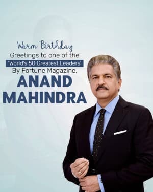 Anand Mahindra Birthday flyer