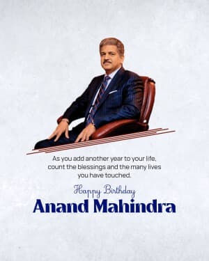 Anand Mahindra Birthday event poster