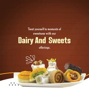 Dairy & Sweets marketing poster